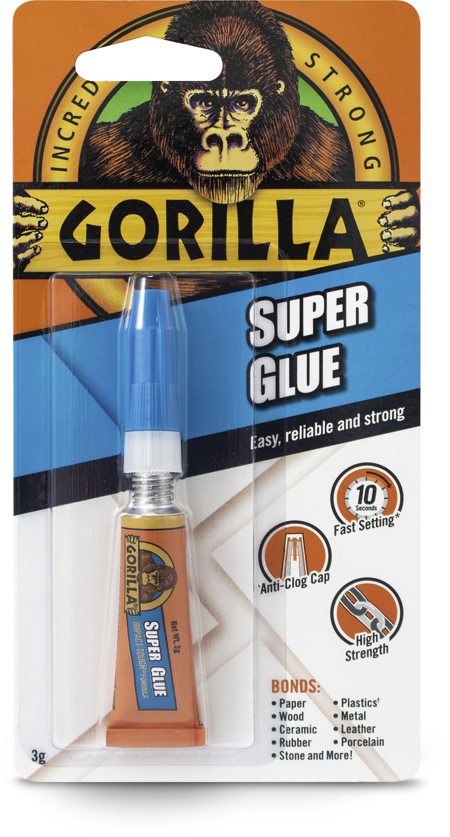 Ragasztó super glue gorilla 1x3g pillanatragasztó